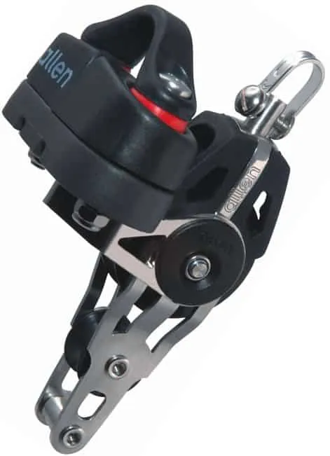 Motón de 40MM con Giratorio, con Arraigo, Violín de 20MM y Mordaza A.676 - Allen - Motones de rodamientos de bolas - Sail Zonda