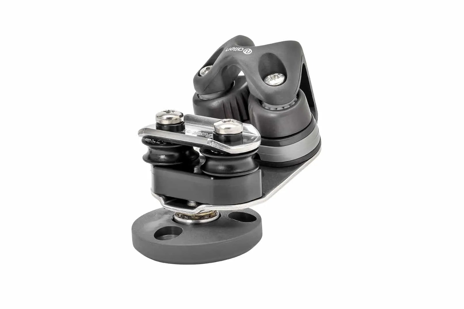 Base Giratoria de Rodamiento a Bolillas Pequeña y Mordaza Cam para Skiff Angulada - Allen - Mordazas - Sail Zonda